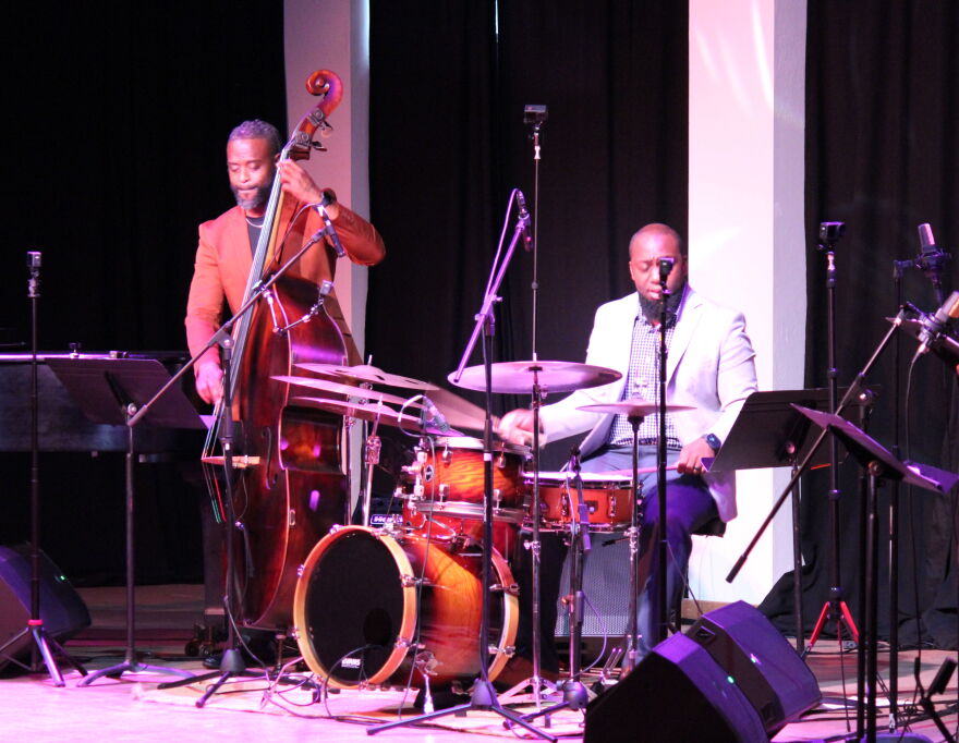 Brandon Robertson and Paul Gavin perform during Jazz Collective concert featuring the music of Wayne Shorter.