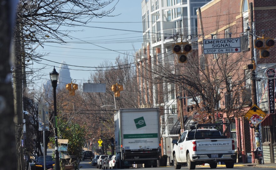 North Davidson Street looking toward uptown, Nov. 20, 2025.