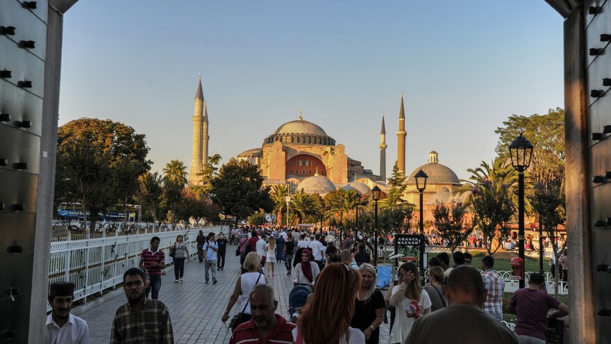 Turkish officials had hoped to bring the 2020 Olympics to Istanbul. Here, the city's Hagia Sophia Museum is seen in the background, with Sultan Ahmed Square in the foreground.