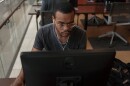  Terry Johnson, 25, uses a computer at St. Louis Public Library's central branch on Thurs., July 20, 2017. Starting in October, students will be able to use computers like this one to obtain an online high school diploma