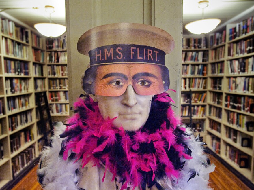 Even busts get dressed up for parties at the Athenaeum.