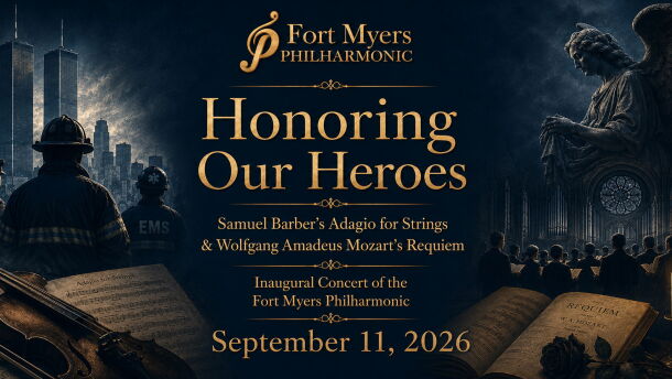 Fort Myers Philharmonic poster for 'Honoring Our Heroes' concert.