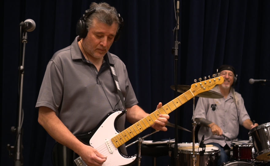 Blind Eye Willis Band performing live in WNIJ's Studio A