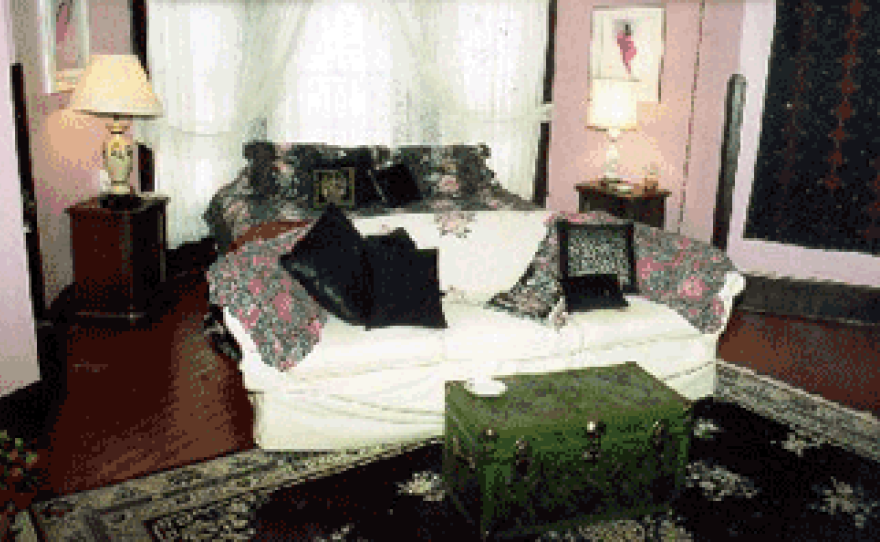 A guest room at the Stone Lion Inn