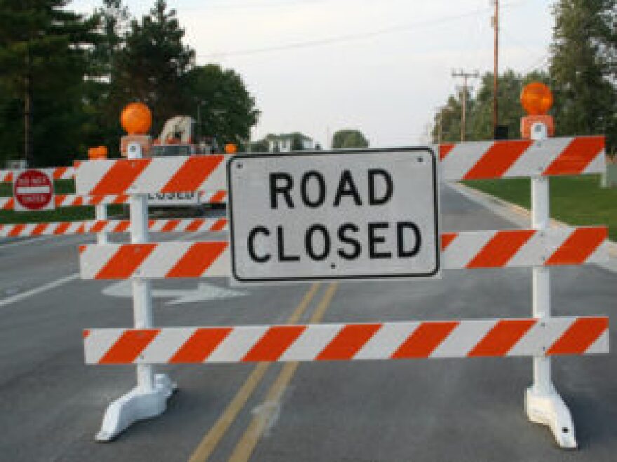 Road closed sign
