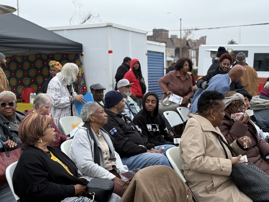 Centennial Christian Church members and friends congregate in the church's parking lot to say goodbye to the sanctuary before demolition begins next month.