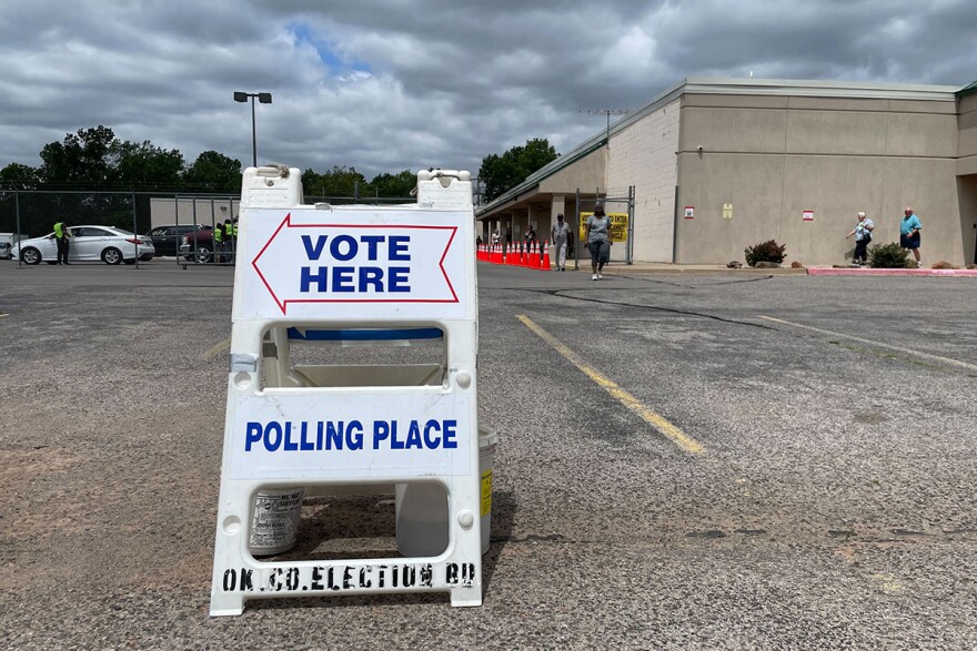 Early voting takes place at the Oklahoma County Election Board in June 2026.