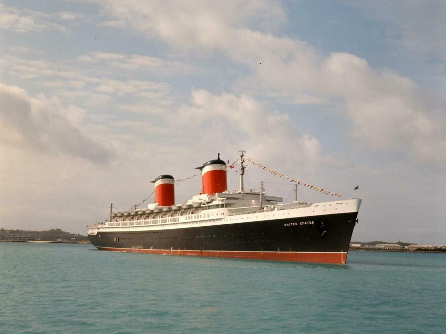 In 1952, the SS United States won the famed Blue Riband, the prize given to the fastest ship to cross the Atlantic. On the record-setting maiden voyage, the ship went so fast some of the paint on the hull was sheared off by the sea.
