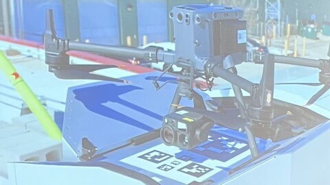 The South Bend Police Department's new Drone as First Responder. The drone is housed in a box atop the department's Sample Street headquarters.