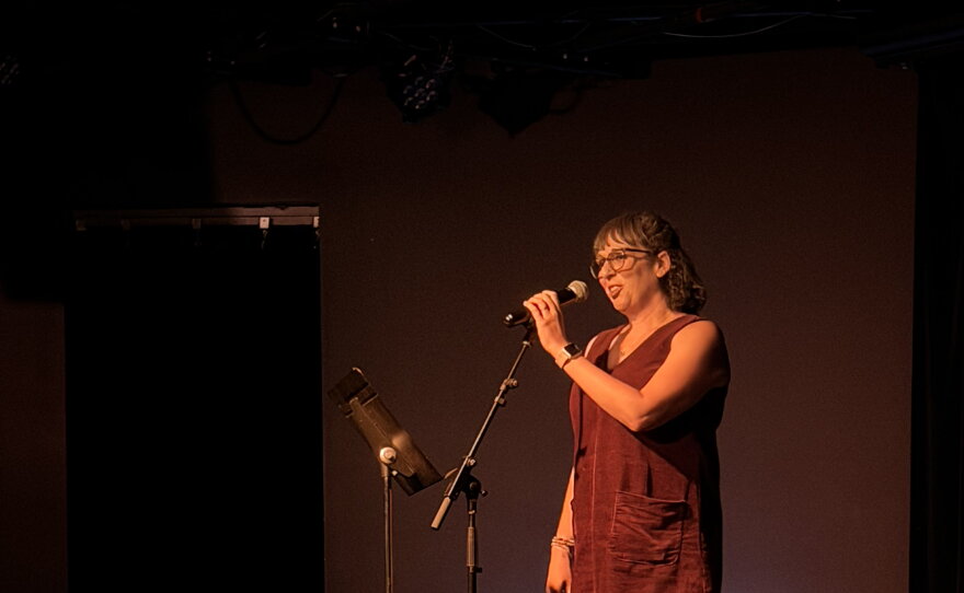 Joni McNeal speaks at Long Story Short on Sept. 10, 2026 in Portsmouth, NH.