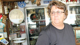 Donna McFadden in her closed convenience store along the north shore of Sardis Lake in southeastern Oklahoma.