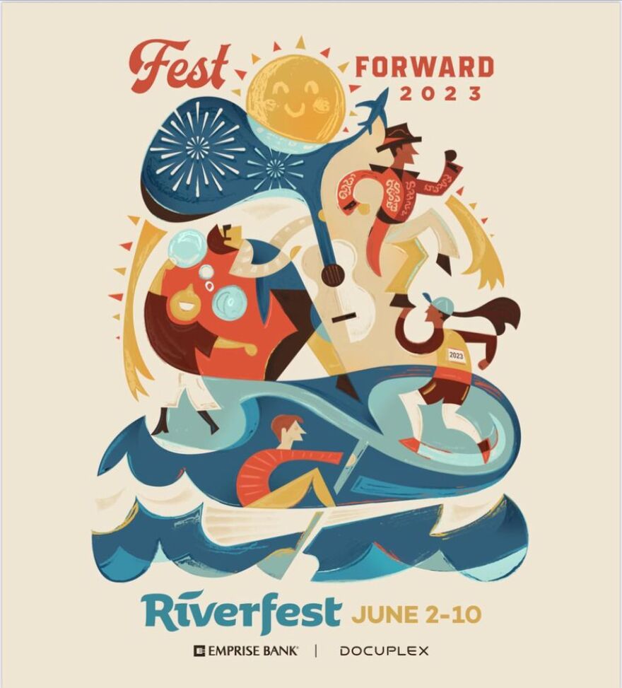 Wichita Festivals reveals artwork, details for 2023 Riverfest KMUW