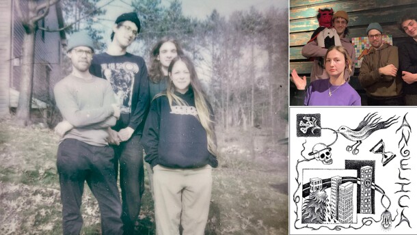 Milwaukee band Angelica (left), their slightly modified lineup (top right) and their new EP1 (bottom right).