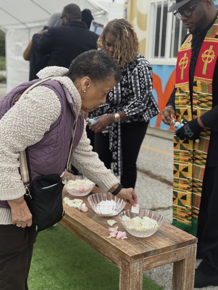 To close out the ceremony, church members were asked to pick up a piece of paper, say a prayer for the church and place it in a bowl full of water where it would dissolve.
