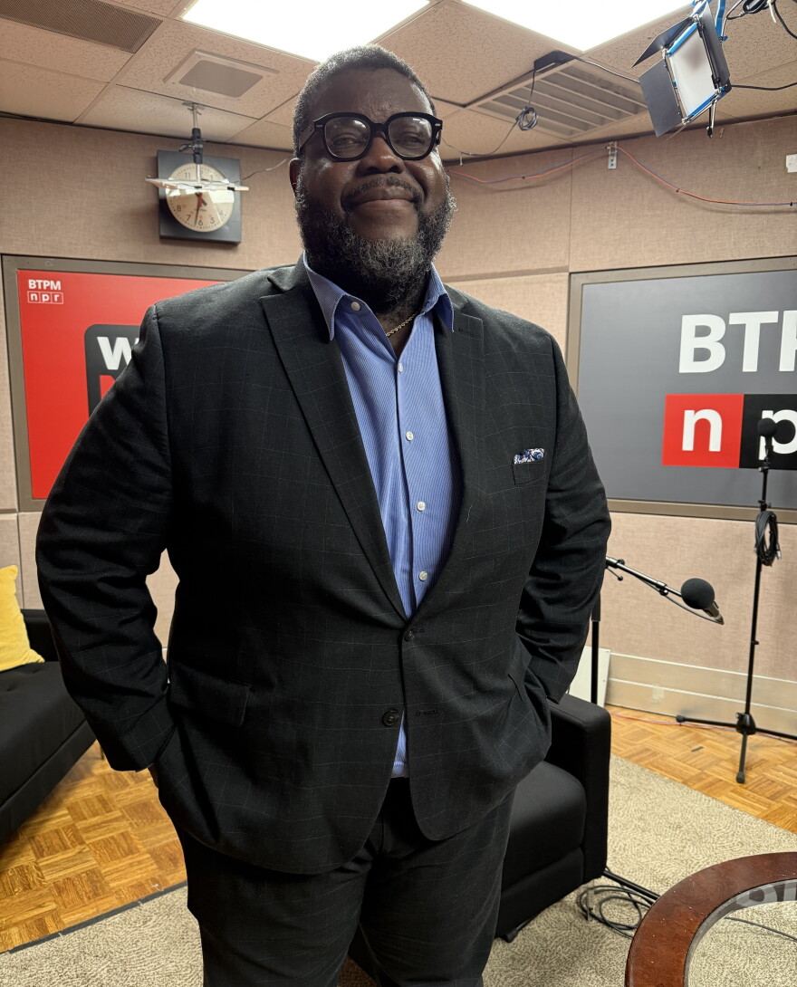 Image of Derrick Parson in the BTPM studio. Parson is Executive Director of the Exchange at Beverly Gray 