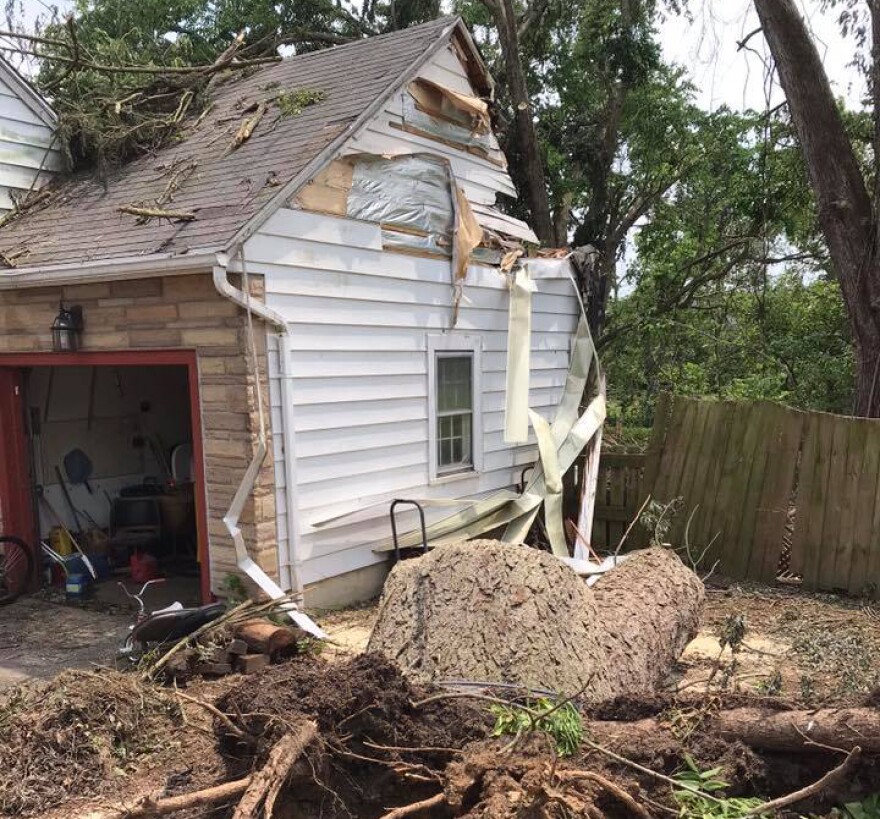 tornado damaged house