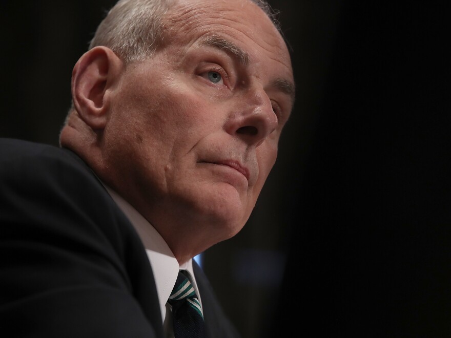 Ret. Marine Gen. John Kelly, the new White House chief of staff, testifies before a congressional committee in June as Homeland Security secretary.