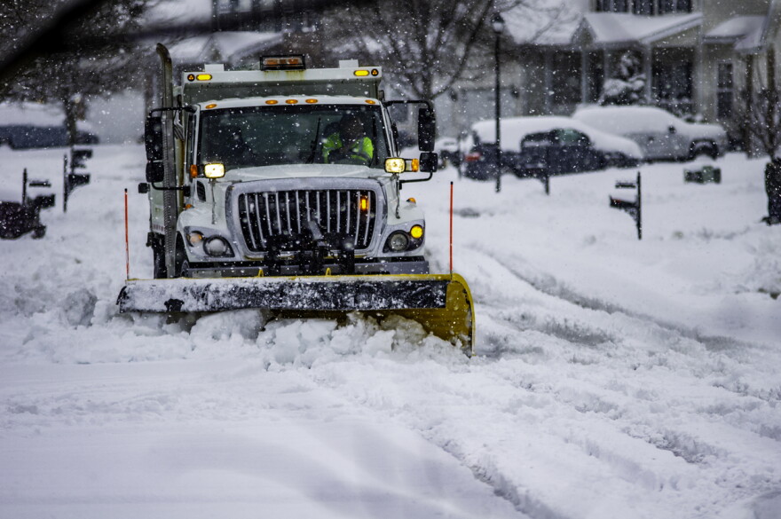 Snow plow. Stock photo.