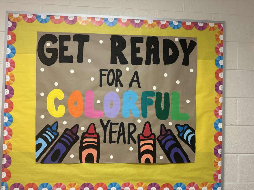 This is another one of the school's bulletin boards.