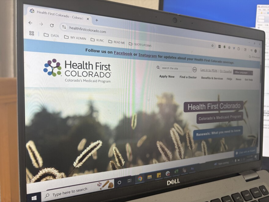 An image of a healthcare website is shown on a computer base.