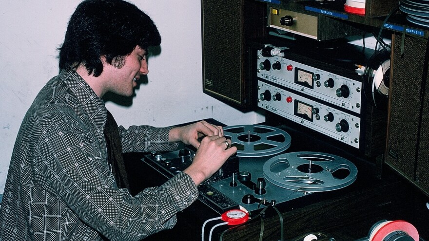 Jay Kernis edits tape for a story at NPR in the late 1970s. He left <em>Morning Edition</em> in 1985. Kernis is now a producer for CBS's <em>Sunday Morning.</em>