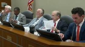 Louisiana Public Service Commission member Foster Campbell, far left, says a massive data center planned for northeast Louisiana would be a “godsend” to the impoverished region. The project calls for construction of two natural gas plants. Critics say adding more fossil fuel plants undermines goals toward cleaner and renewable energy aimed at mitigating climate change.