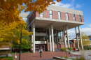 The entrance of the art gallery at Hampshire College, where many Div III or senior students display their final work.