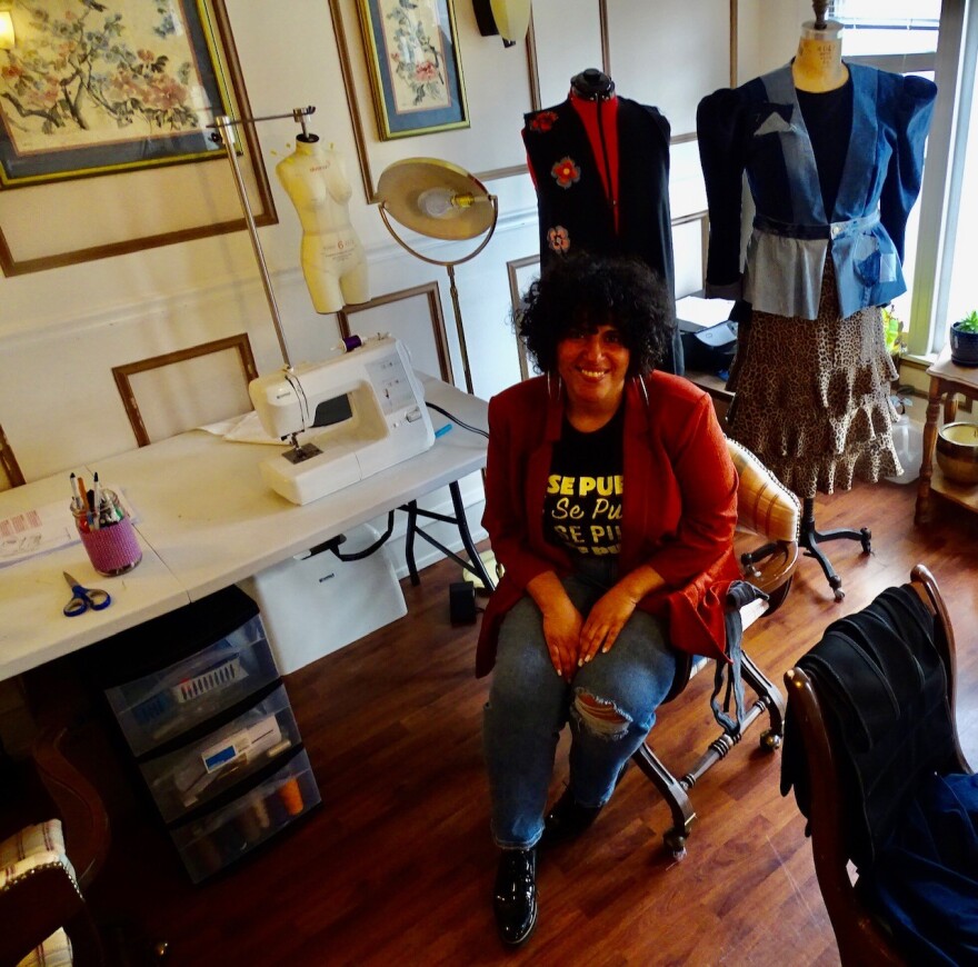 Iris Acevedo teaches at Mount Mary University and when she has time fashions up-cycled creations.