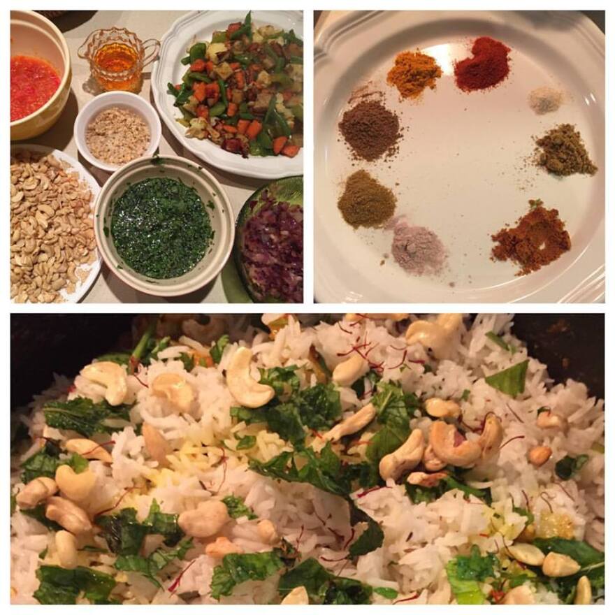 These are the ingredients that go into Madalyn Painter Talla's biryani, a rice dish.