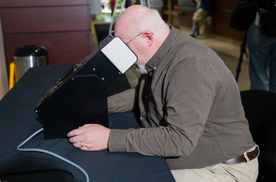 People seeking to renew their driver's license can fulfill the new vision requirement by using the same machine used when they got their first license.