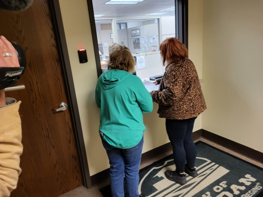 Organizers turn in petitions for an initiated ordinance for limits on data centers in Mandan