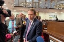 Speaker of the House Destin Hall, R-Caldwell, answers questions from reporters on May 7, 2026. Hall expressed support during the gaggle for rolling back
