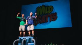 Chris and Martin Kratt performing their live 'Wild Kratts' show on stage.