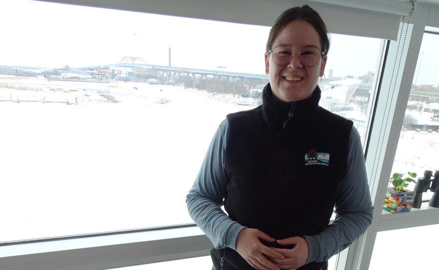 Lakeshore State Park manager Elaine Zautke says anglers venture out on the lagoon as soon as ice forms.