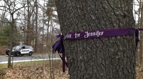 A memorial for Jennifer Dulos is seen Tuesday, Jan. 28, 2020, in Farmington, Conn.