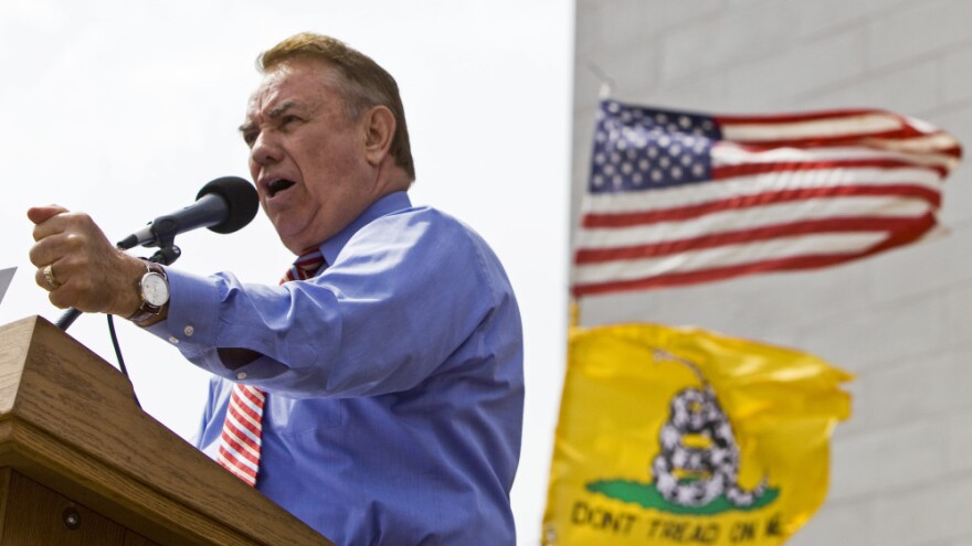 Former Wisconsin Gov. Tommy Thompson addresses a Tea Party rally in Madison, Wis., in 2010.