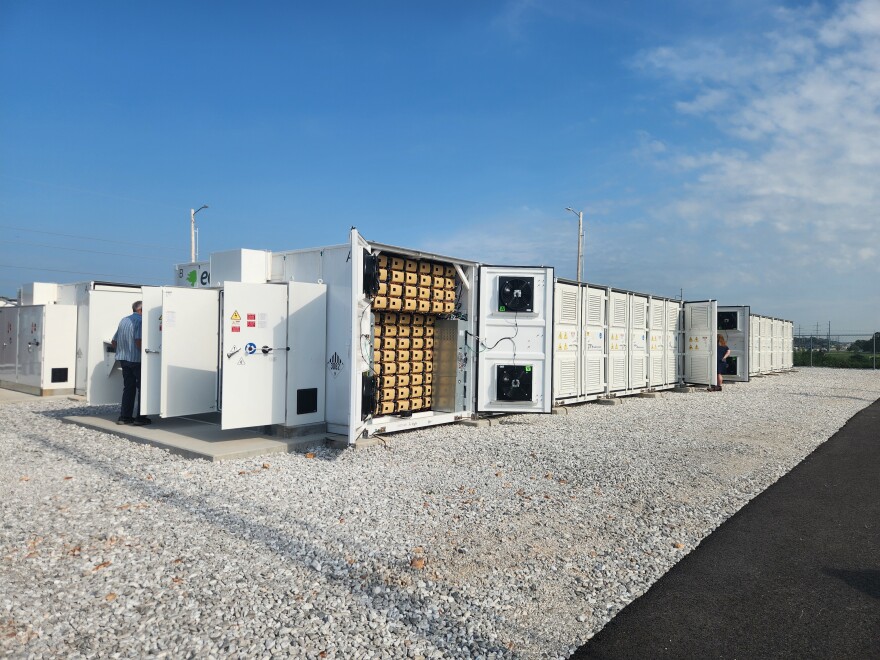 The zinc battery energy storage system near the Blackman Water Treatment Plant in southeast Springfield, Mo. on July 29, 2026.