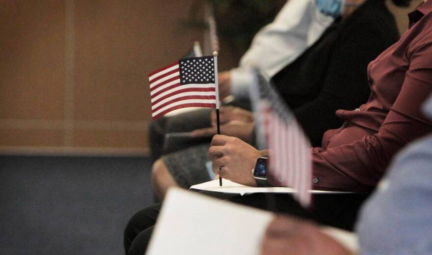 New U.S citizens being naturalized this past summer at a federal immigration facility in West Kendall.