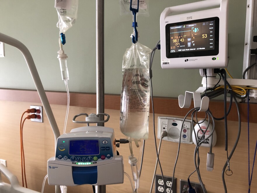 A patient's room in a hospital.