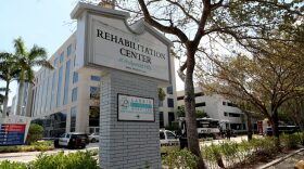 Police surround the Rehabilitation Center in Hollywood Hills, Fla., which had no air conditioning after Hurricane Irma knocked out power, Wednesday, Sept. 13, 2017. Several patients at the sweltering nursing home died in Hurricane Irma's aftermath, raising fears Wednesday about the safety of Florida's 4 million senior citizens amid widespread power outages that could go on for days. (John McCall/South Florida Sun-Sentinel via AP)