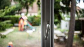A picture taken in Chatillon, south of Paris shows a view on the garden at the centre d'hebergement et de reinsertion sociale (CHRS), a shelter dedicated to women victims of domestic violence, run by SOS Femmes alternative NGO.