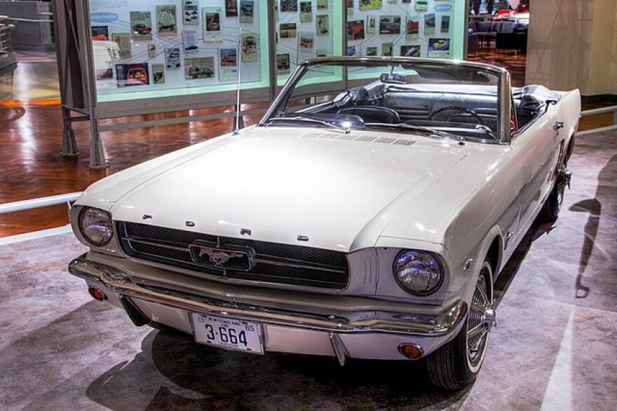 white 1965 Mustang Convertible at the Henry Ford Museum