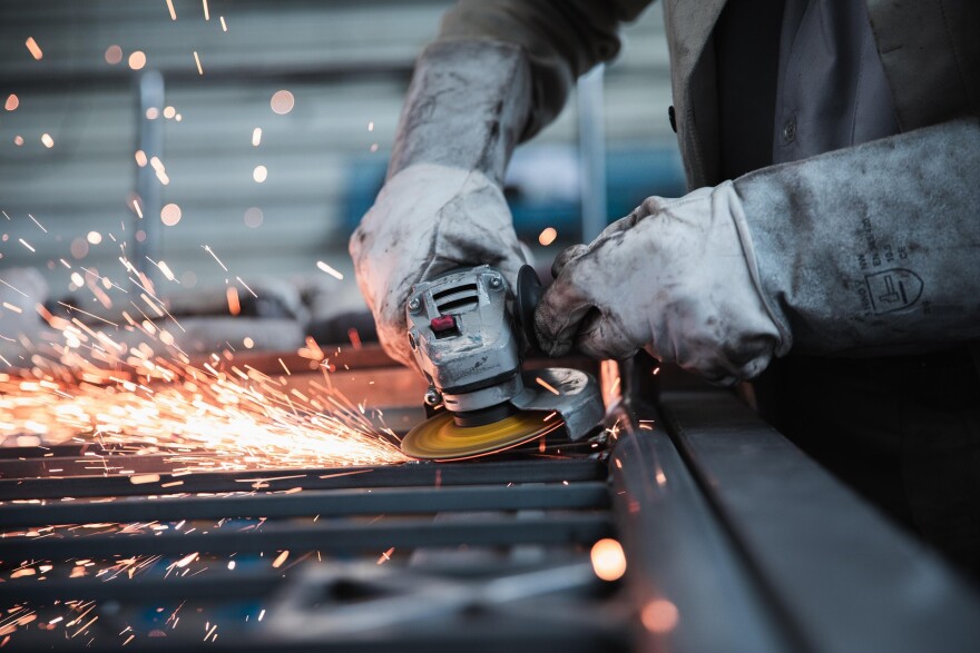 A welder working on the job.