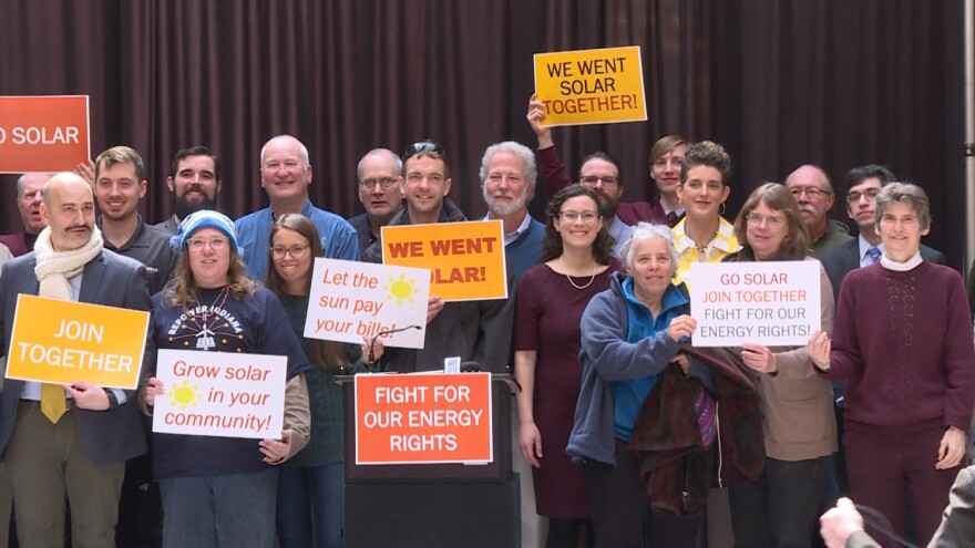 Renewable energy advocates at the 2019 Renewable Energy Day rally.