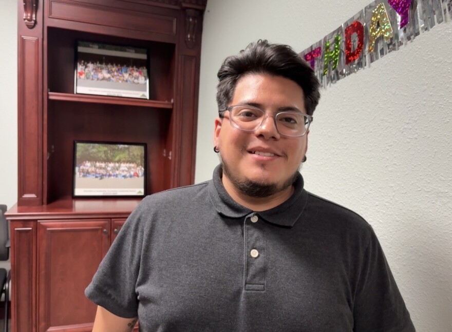 David Medina, a 24-year-old posing for a photo taken on Monday, Feb. 23, 2026.