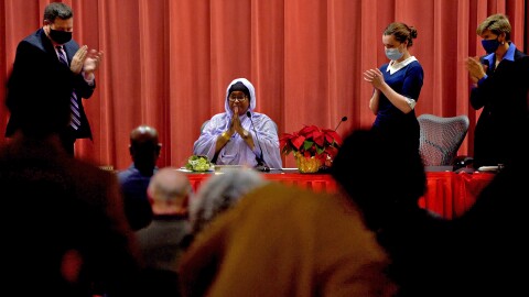 Deqa Dhalac was sworn in as the new mayor of South Portland on Dec. 7, 2021.