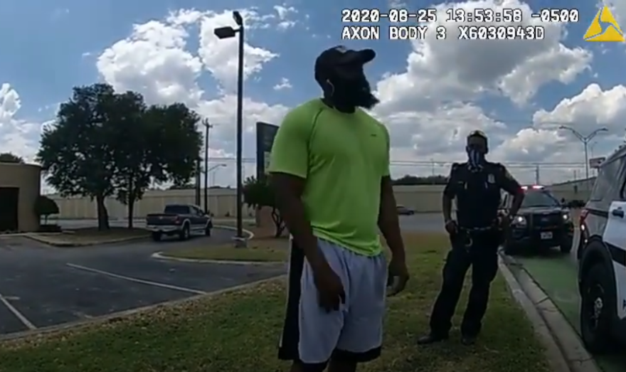 SAPD released this body cam footage of the arrest of Mathias Ometu in September. Ometu was mistakenly identified as a domestic violence suspect on Aug. 25. His charges were later dropped.