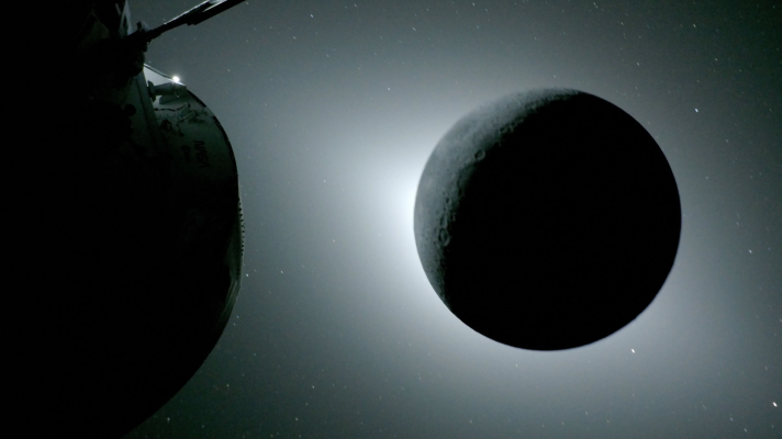 "Solar Eclipse of The Heart" Orion Spacecraft imaging the total eclipse of the Sun by the Moon.