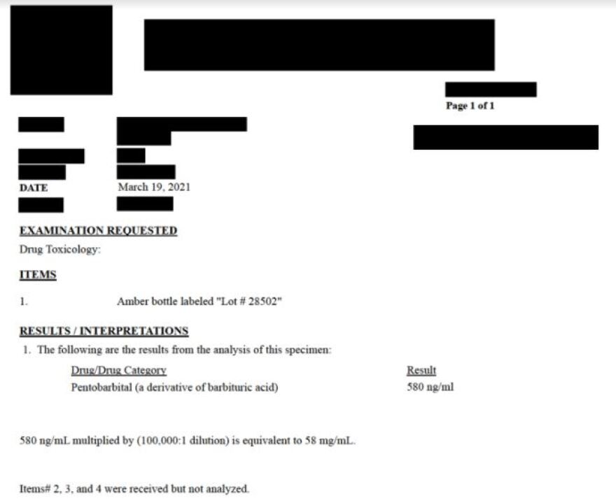 A lab test for Arizona execution drugs