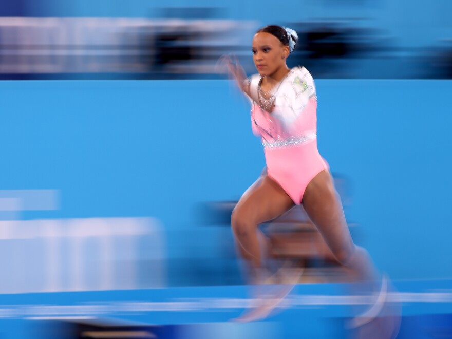 Rebeca Andrade of Team Brazil won gold in the Women's Vault Final on Sunday.